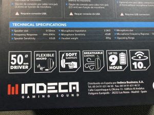 Detalle de la caja del Indeca DENKI Wireless